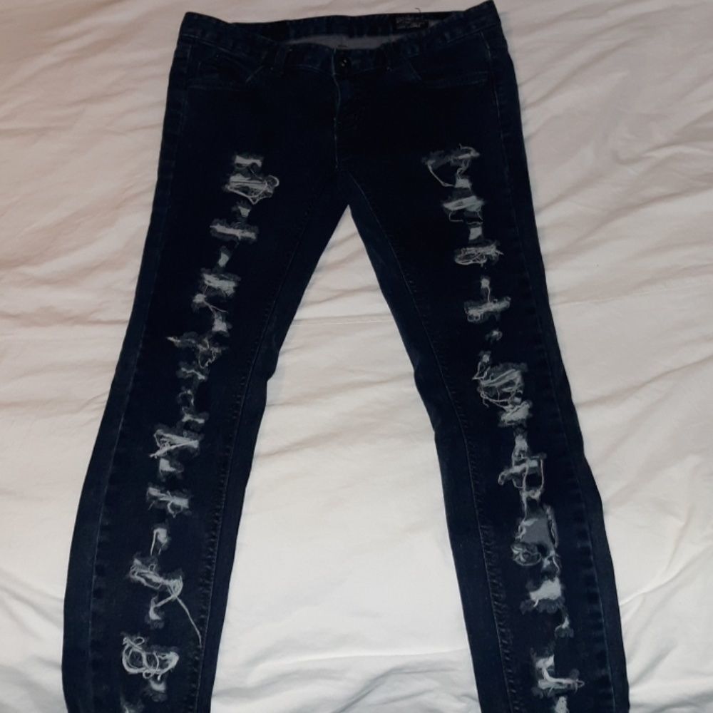 T-Rex T'Rex Denim‎ Destroyed Dark Skinny Jeans 30